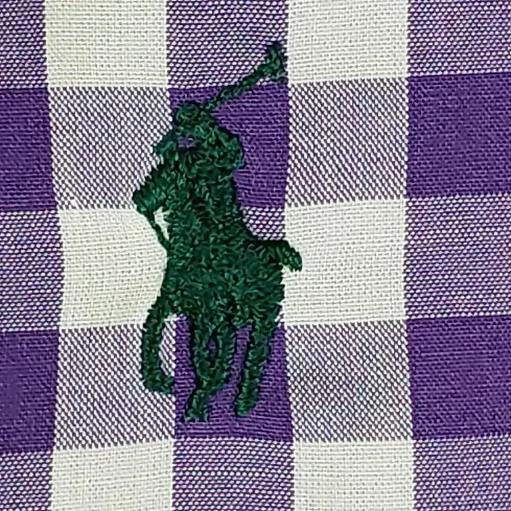 Polo Ralph Lauren Shirt Oxford Men's Size XL Purple Plaid LS Button Down